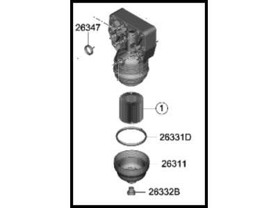 Hyundai 26300-2J651 FILTER ASSY-ENGINE OIL