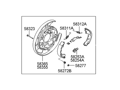 Hyundai 58250-3L000 Brake Assembly-Parking Rear, LH