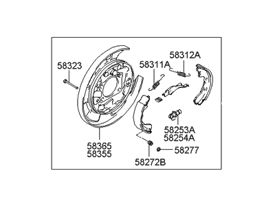 Hyundai 58270-3L000 Brake Assembly-Parking Rear, RH