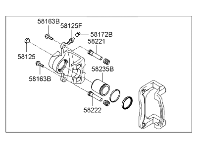 Hyundai 58310-3KAA0 Caliper Kit-Rear Brake, LH