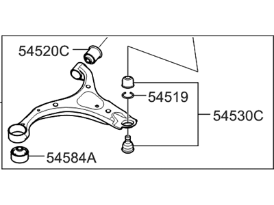 Hyundai 54500-1U000 Arm Complete-Front Lower, LH