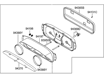 Hyundai 94021-2C240 Cluster Assembly-Instrument(Mph)