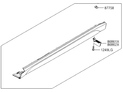 Hyundai 87752-D3000 Moulding Assembly-Side Sill, RH