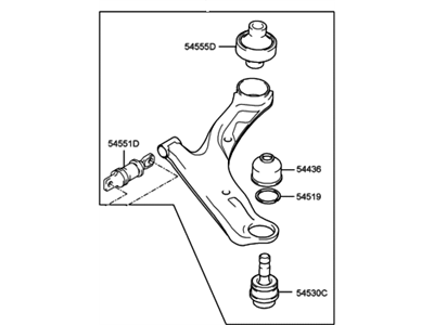 Hyundai 54502-26000 Arm Complete-Lower, RH
