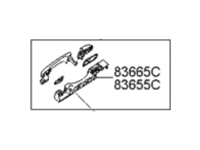 Hyundai 83650-1E000-CA Rear Exterior Door Handle Assembly, Left