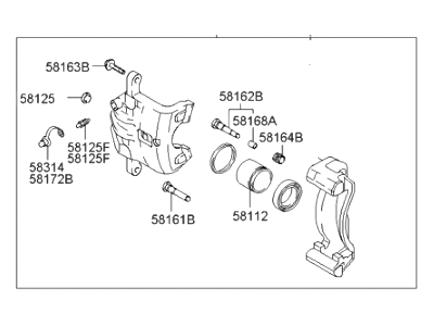 Hyundai 58180-2DA41 CALIPER Kit-Front Brake, LH