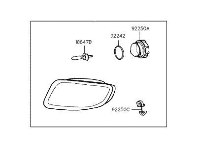 Hyundai 92201-27000 Front Driver Side Fog Light Assembly