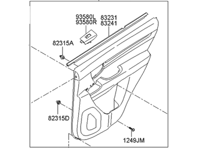 Hyundai 83301-0W010-1T Panel Complete-Rear Door Trim, LH