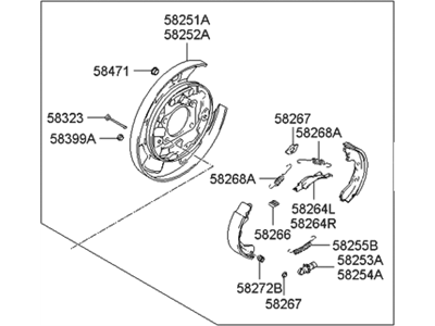 Hyundai 58270-2E000 Brake Assembly-Parking Rear, RH