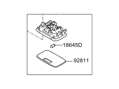 Hyundai 92850-3X000-TX Room Lamp Assembly