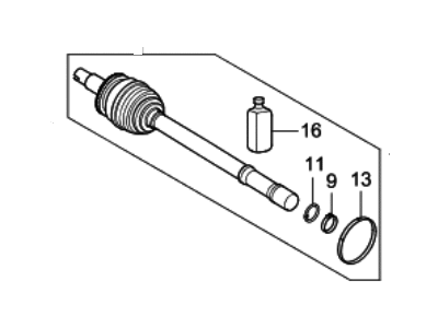 Hyundai 49525-D3030 Joint & Shaft Kit-Front Axle W