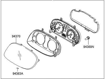 Hyundai 94011-3L505 Cluster Assembly-Instrument(KPH)