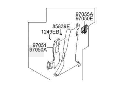 Hyundai 85835-3M000-BR Trim Assembly-Center Pillar Lower LH