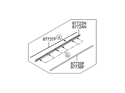 Hyundai 87732-3L020 Moulding Assembly-Rear Door Waist Line, RH