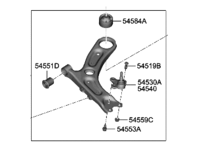 Hyundai 54500-I3000 ARM COMPLETE-FR LWR, LH