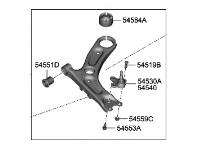 Hyundai 54501-I3000 ARM COMPLETE-FR LWR, RH