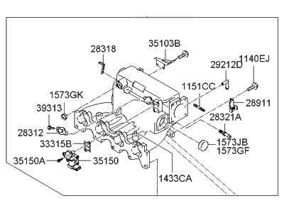 Kia 2831023905 Manifold Assembly-Intake