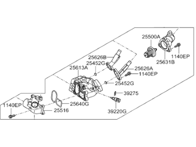 Hyundai 25612-3C661 Housing Assembly-THERMOSTAT