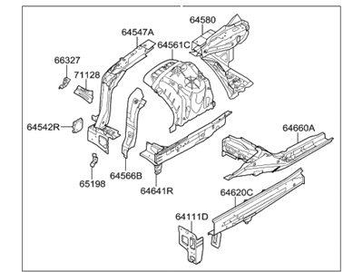 Hyundai 64600-D2000 Panel Complete-Fender Apron, RH