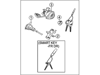 Hyundai 81905-3Q000 Lock Key & Cylinder Set