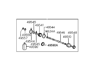 Hyundai 49507-22B00 Joint & Shaft Kit-Front Axle W