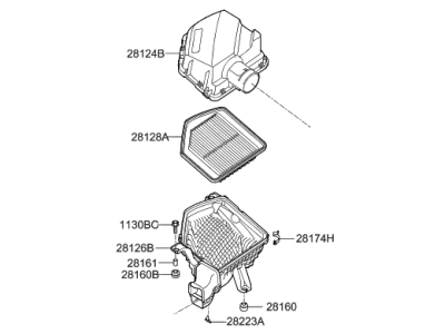 Hyundai 28122-B1600 Cleaner Assembly-Air, RH