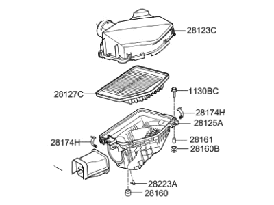 Hyundai 28121-B1600 Cleaner Assembly-Air, LH