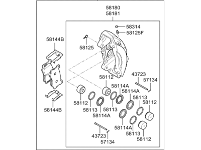 Hyundai 58110-D2120 Brake Assembly-Front, LH