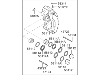 Hyundai 58180-D2A10 CALIPER Kit-Front Brake, LH