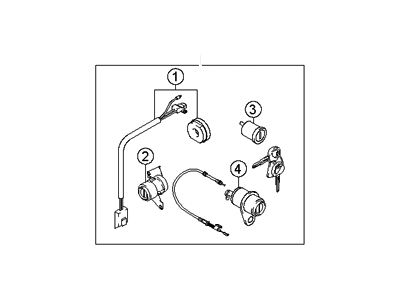 Hyundai 81905-26000 Lock Key & Cylinder Set