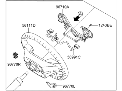 Hyundai 56100-2M700-9P Steering Wheel Assembly