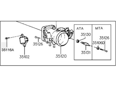 Hyundai 35100-23081 Body Assembly-Throttle