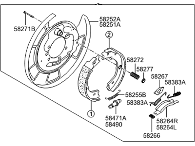 Hyundai 58250-4D500 Brake Assembly-Parking Rear, LH