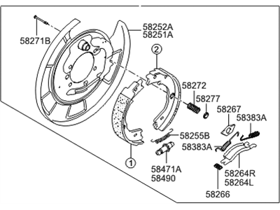 Hyundai 58270-4D500 Brake Assembly-Parking Rear, RH