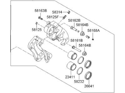 Hyundai 58190-0WA00 CALIPER Kit-Front Brake, RH