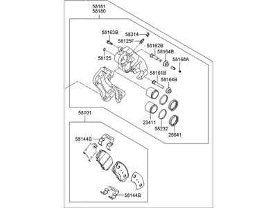 Hyundai 58110-0W000 Brake Assembly-Front, LH