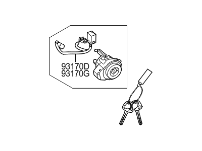 Hyundai 81900-3XF00 Key Sub Set-Steering Lock