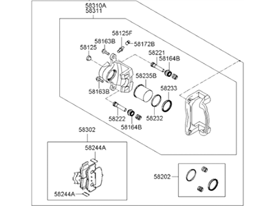 Hyundai 58230-3K300 Brake Assembly-Rear Wheel, RH