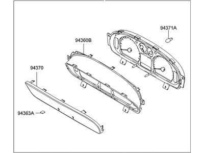 Hyundai 94001-3D070 Cluster Assembly-Instrument(Mph)