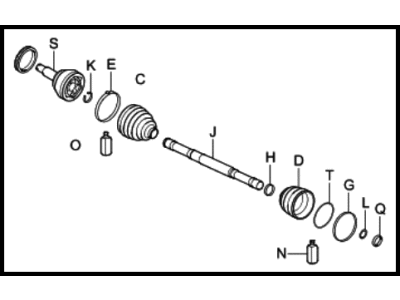 Hyundai 49507-0WA62 Joint & Shaft Kit-Front Axle W