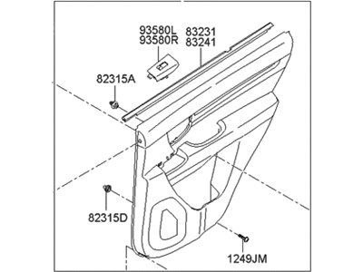 Hyundai 83302-0W010-1T Panel Complete-Rear Door Trim, RH
