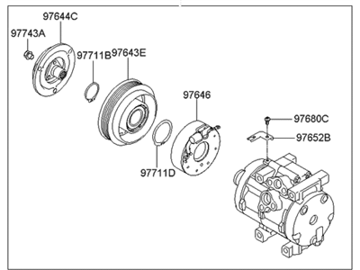 Kia 977014D900 Air Conditioner Compressor Assembly
