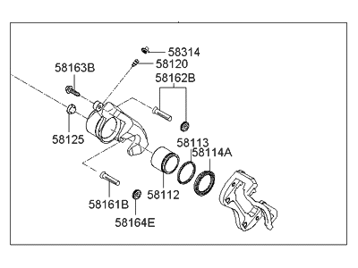 Hyundai 58180-2LA00 CALIPER Kit-Front Brake, LH