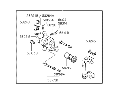 Hyundai 58310-29A20 Caliper Kit-Rear Brake, LH