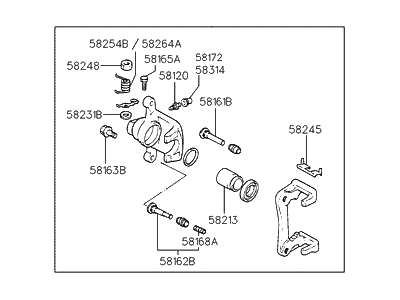 Hyundai 58320-29A20 Caliper Kit-Rear Brake, RH
