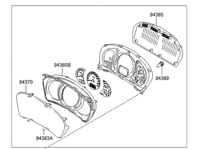 Hyundai 94011-2E221 Cluster Assembly-Instrument(Mph)