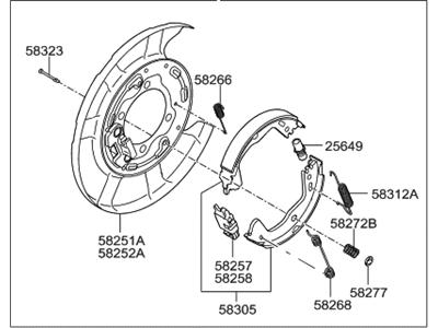 Hyundai 58270-B1000 Brake Assembly-Parking Rear, RH