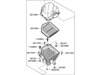Hyundai 28122-B1000 Cleaner Assembly-Air, RH