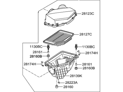 Hyundai 28121-B1000 Cleaner Assembly-Air, LH