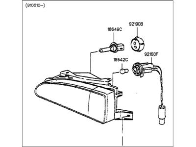 Hyundai 92101-33051 Headlamp Assembly, Left